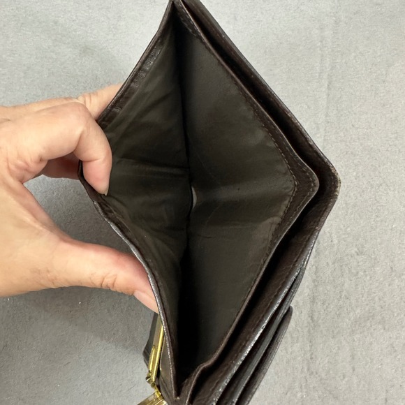 Gucci Leather Wallet Brown Snap Closure Bifold Coin Purse Vintage, flawed,‎ used - Picture 16 of 16